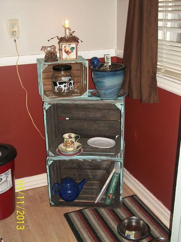 ideas for crates, repurposing upcycling, corner unit kitchen