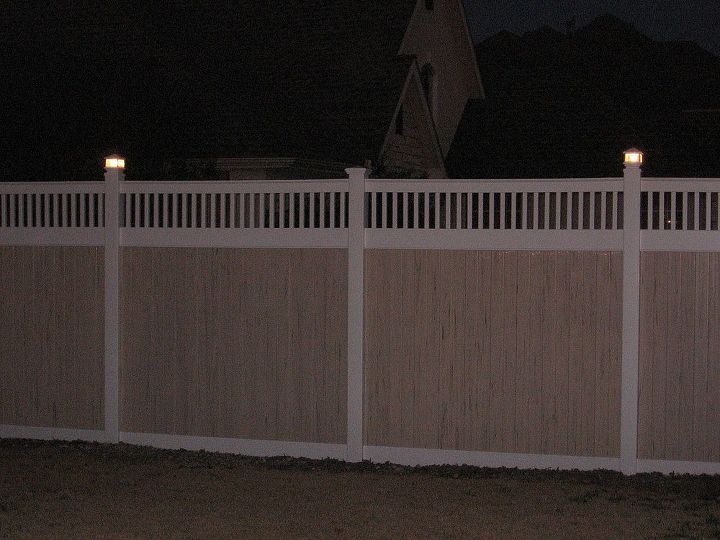 vinyl privacy fence, fences, You can add solar or electric lights on your post