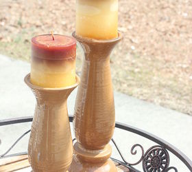 spray painted candles candlesticks, painting, repurposing upcycling