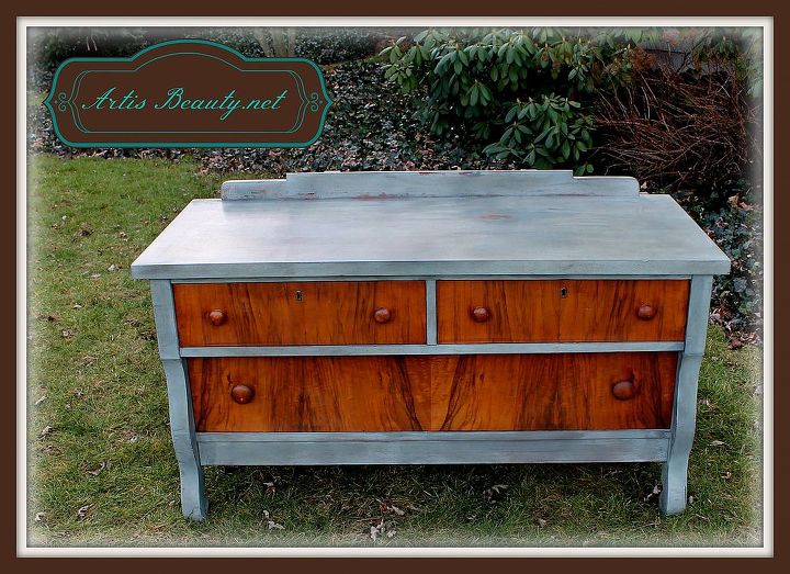 head on over and see i how i saved what i could of the wood on this empire dresser, home decor, painted furniture