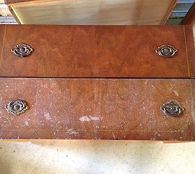 super quick antique dresser restoration, painted furniture, woodworking projects, The amazing before and after photo of the drawers