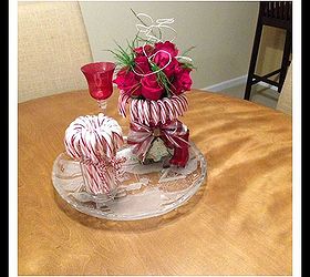 easy candy cane vase, christmas decorations, seasonal holiday decor, Finished Easy Candy Cane table center piece