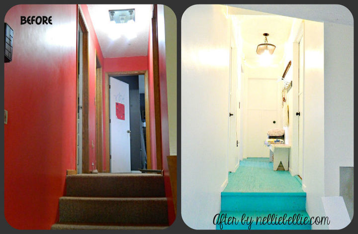 my update hall is bright and cheerful, doors, foyer, home decor