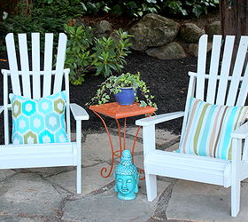 spruce up your outdoor adirondack chairs, outdoor furniture, outdoor living, painted furniture