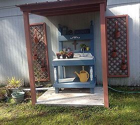 potting bench, gardening, outdoor living, repurposing upcycling