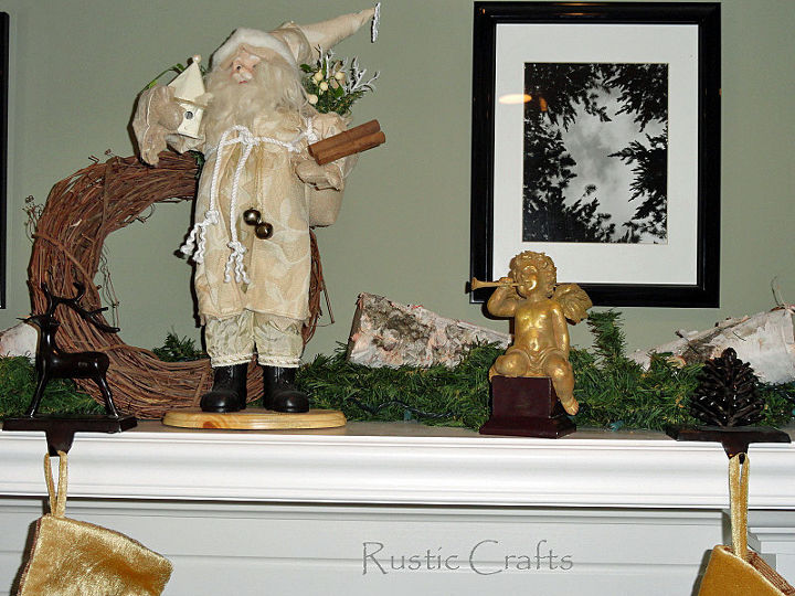 a rustic chic christmas mantel, christmas decorations, seasonal holiday decor, wreaths