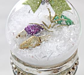 snow globe glass ornaments, crafts, seasonal holiday decor, Snow globes on mercury glass