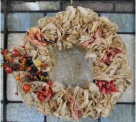 coffee filter fall wreath, crafts, repurposing upcycling, seasonal holiday decor, wreaths, Coffee Filter Fall Wreath Simple elements come together to make something beautiful