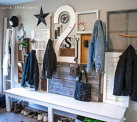 decorating from nothing to something a junker s full home tour, home decor, outdoor living, repurposing upcycling, Coats can look cool on a cool gallery wall It s out there but fun