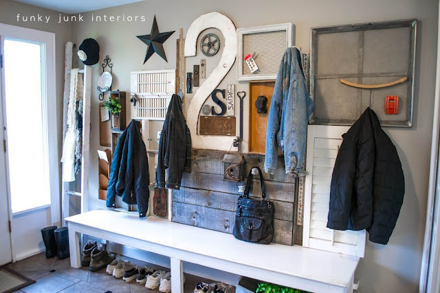 decorating from nothing to something a junker s full home tour, home decor, outdoor living, repurposing upcycling, Coats can look cool on a cool gallery wall It s out there but fun