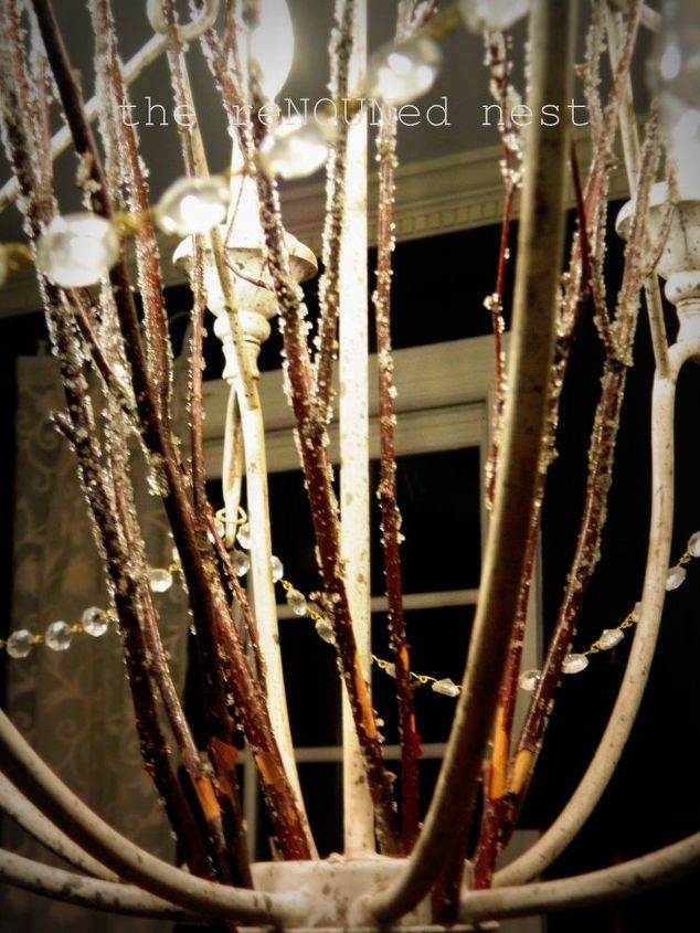 winter branches chandelier for the holidays or season, crafts, home decor