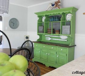 spring green hutch, painted furniture