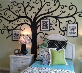 this is an example of one of my tree decals with flowers, home decor, wall decor, Tree I painted for Terri Kemp Interiors and now available as a decal