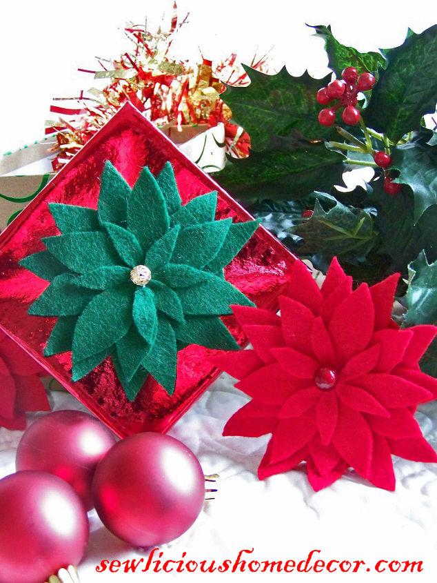 how to make a felt poinsettia, crafts, seasonal holiday decor, wreaths, Felt Poinsettia