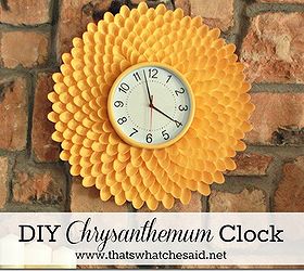 chrysanthemum clock or mirrors made with spoons, crafts