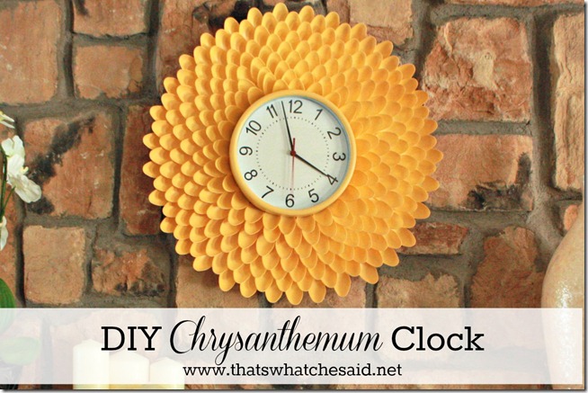 chrysanthemum clock or mirrors made with spoons, crafts