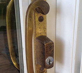 sliding glass door hardware update your style for under 23, doors, Here s our worn out sliding glass door handle