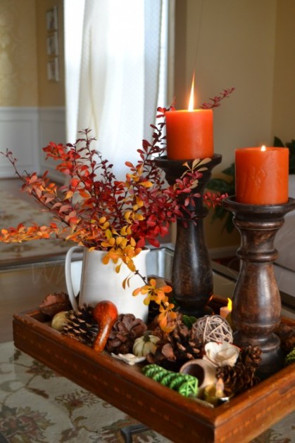 inexpensive fall centerpiece, seasonal holiday decor
