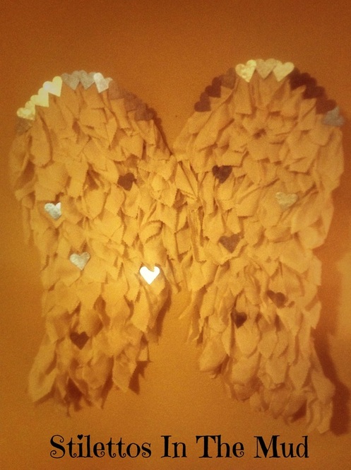diy cupids wings for love day, crafts, valentines day ideas, Muslin and Tin Wings