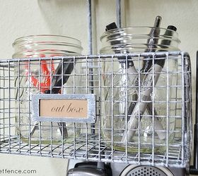 how to disguise ugly wall fixtures, home decor, wall decor, Mason Jars make great organizers