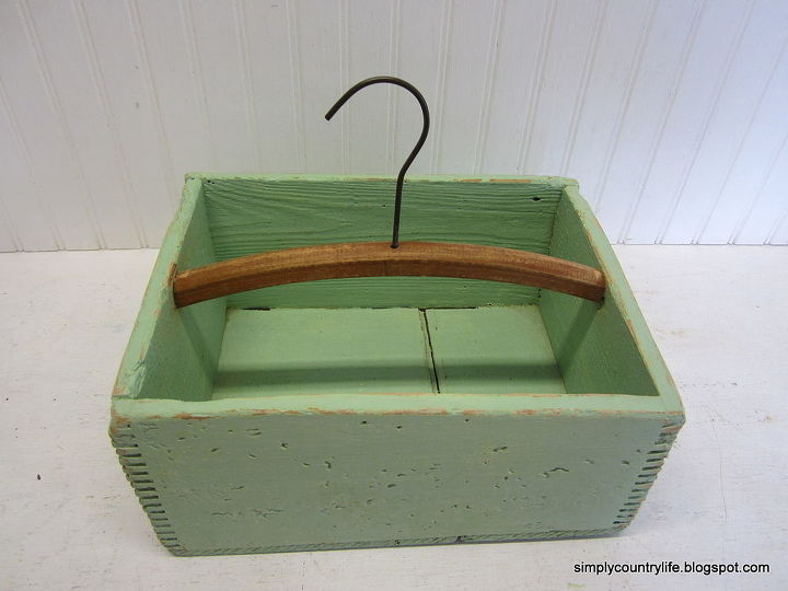 repurposed old crate and clothes hanger into tote, crafts, repurposing upcycling