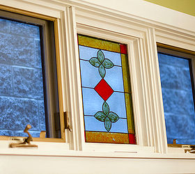 faux leaded glass window, windows, 1 Here s the before A faux stain glass window I created using Gallery Glass over a decade ago I used a hand steamer and scraper to remove the design I ll be honest it took some elbow grease