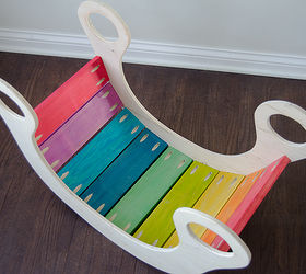 diy rainbow rocker, diy, how to, painted furniture, woodworking projects