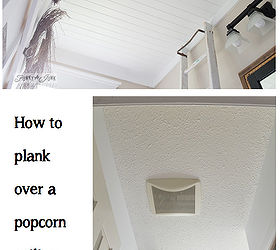 how to plank over a popcorn ceiling instantly, bathroom ideas, diy, home decor, wall decor, woodworking projects