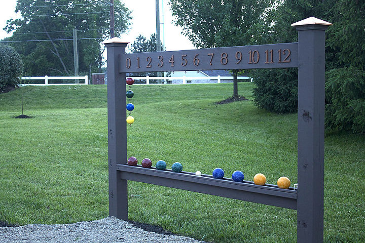bocce ball scoreboard, diy, outdoor living