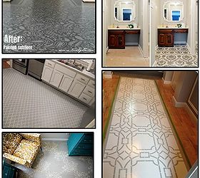 painting your floors with stencils, flooring, painting