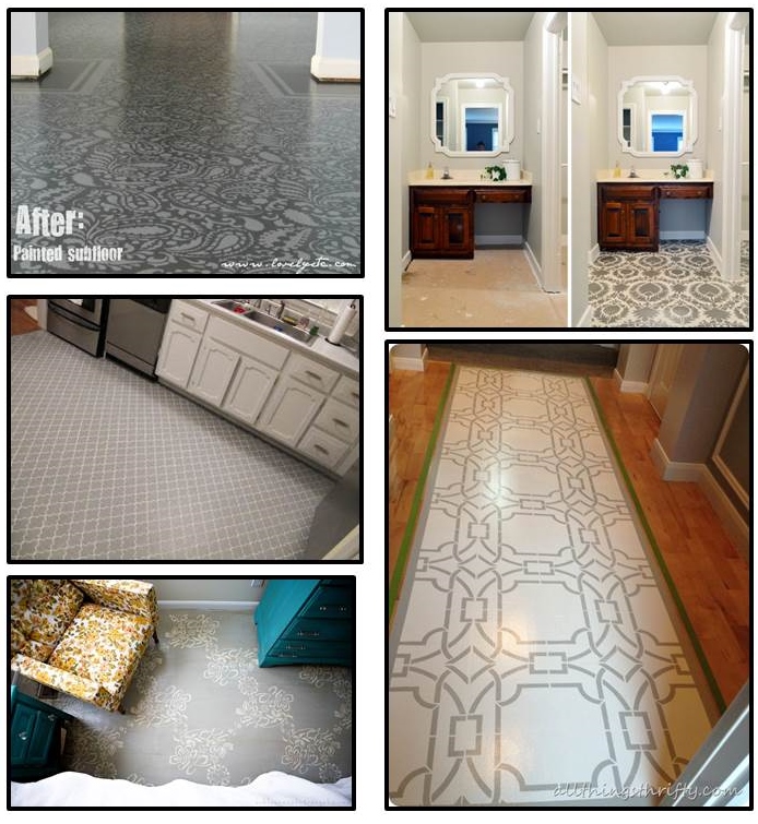 painting your floors with stencils, flooring, painting