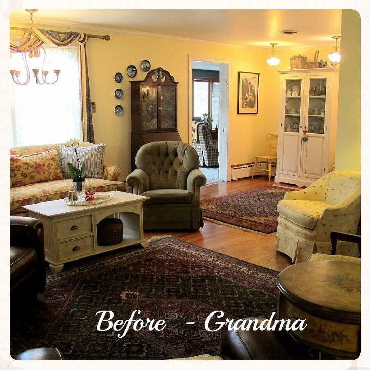 living room makeover grandma to grandeur, fireplaces mantels, home decor, living room ideas, Before Grandma nice but dated