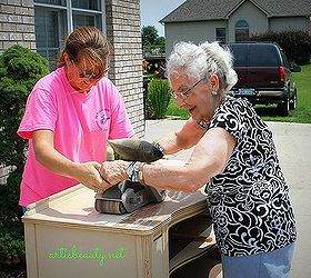 come on over and see the reveal of my sister buffet makeover diy furniturerevival, my Momma getting into the action she helped over 40 years ago Now she wanted to help again
