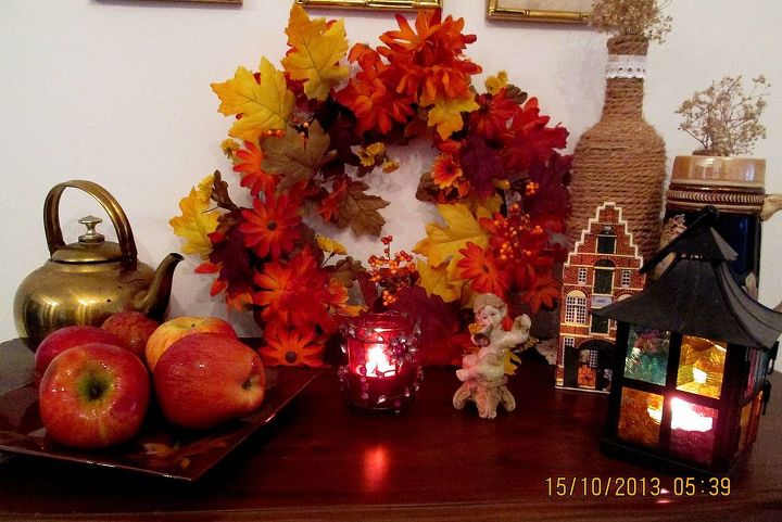 my fall mantel, seasonal holiday d cor