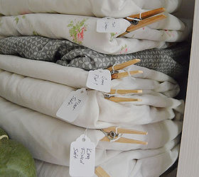 tackling the pillowcases one clothespin at a time, cleaning tips, closet, organizing, linens linen closet amy renea a nest for all seasons clothespins tags organize closet pillowcases sheets