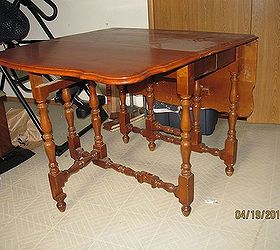 simple tricks for old furniture, painted furniture, An old drop leaf table The top was good the legs were well boring
