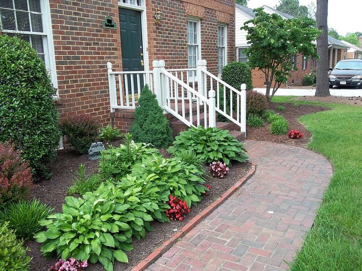 garden mulch beds mulch washing away drainage solution for patio, decks, landscape, outdoor living, patio, pool designs, Pic of front garden area so far