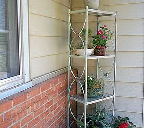 metal shelving to garden rack, flowers, repurposing upcycling, After paint and all my flowers