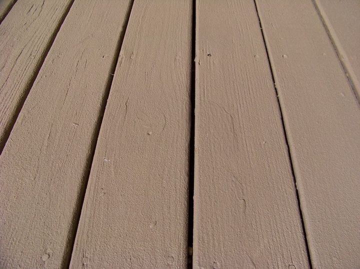 deck coating project with cemetitious paint blend coating fills in checked wood, decks, flooring, outdoor living, painting, A closer look at the newly coated deck