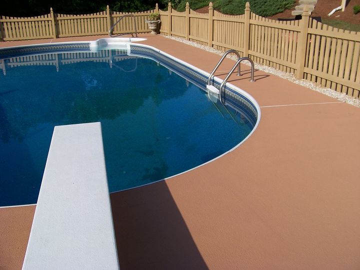 pool decks in the metro atlanta area can really improve with a couple coats of this, decks, outdoor living, pool designs, A really nice non slip coating very flexible material