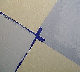how to paint outdated linoleum floor, I got busy with some painter s tape and started painting my squares