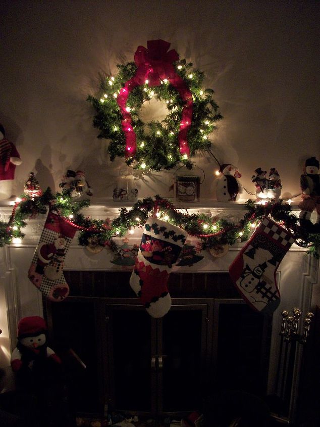 christmas fireplace one of my favorites, home decor
