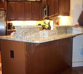 the homeowner did not like their peninsula top bar area it made them feel like they, we added this to an exsisting Granite top Color matched pretty good