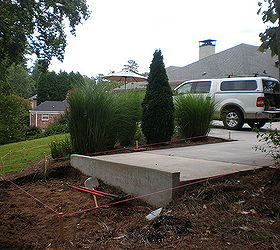 build carport over parking pad and add concrete walkway, Planning for the posts and storage pad
