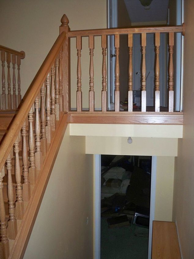 novas escadas e grades de carvalho