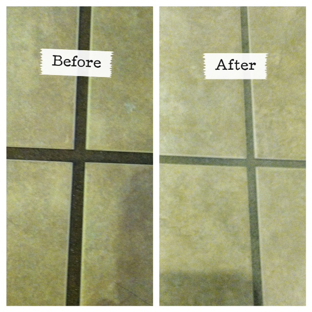 the best way to clean grout ever, cleaning tips, tiling, Before and After using the Grout GrimeBuster 3000