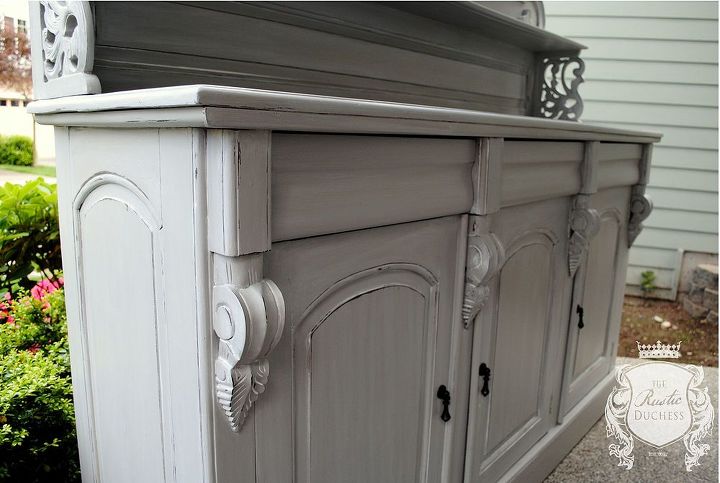 antique carved buffet, painted furniture, repurposing upcycling, rustic furniture