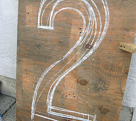 make a huge letter or number as wall art, home decor, woodworking projects, I started by sketching out my design on plywood with chalk then cutting it out More how to is avail at the blog link