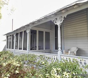 folk victorian porch enclosure, curb appeal, outdoor living, porches, The are enclosed was on the side rear of the wrap around porch