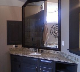 trough out old mirror no more frame it and make new looking beautiful framed, bathroom ideas, After